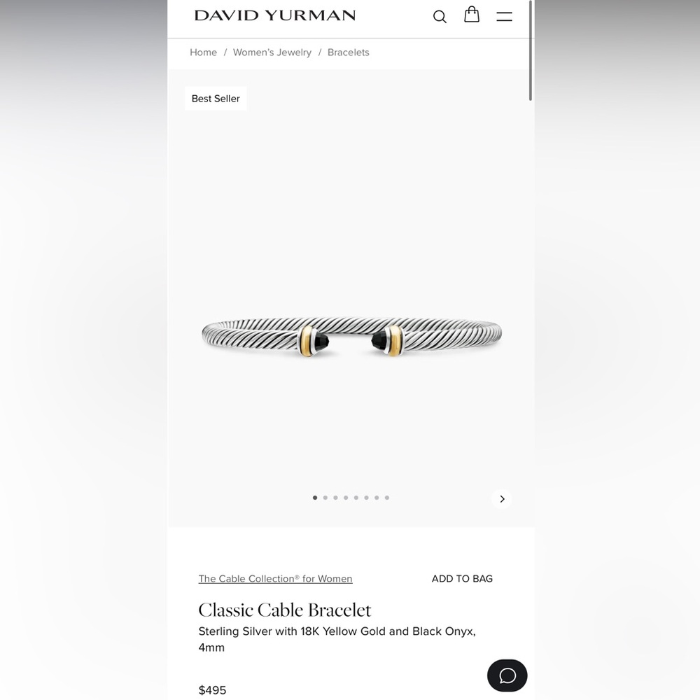David Yurman Classic Cable Bracelet Size Small
